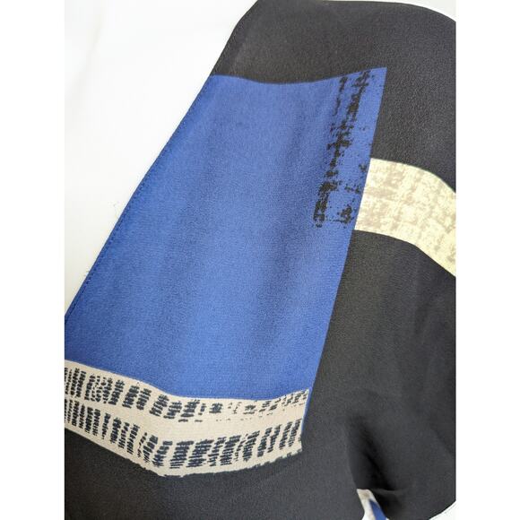 Aritzia Babaton Sz XS Jessie Midi Dress Black White Abstract Print Short Sleeve - Picture 2 of 14